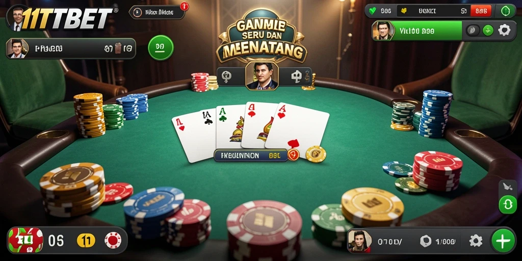 Tampilan gameplay Poker yang seru di 11TBET.