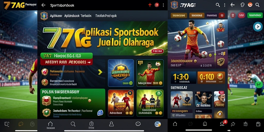 Tampilan antarmuka aplikasi 77AG yang menawan dan interaktif di layar smartphone.