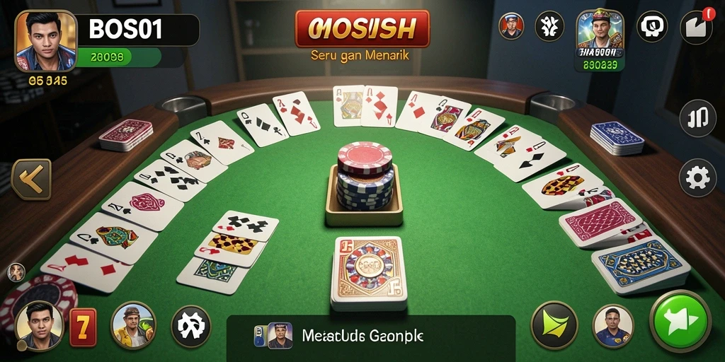 Screenshot gameplay Gaple yang seru dan interaktif.