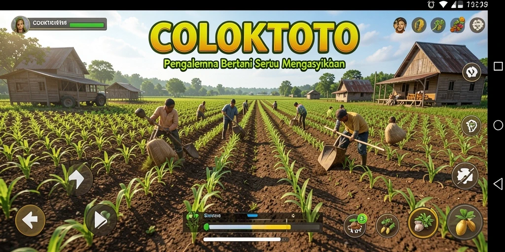 Gameplay seru di <strong>COLOKTOTO</strong> menunjukkan aktivitas bertani yang menyenangkan.