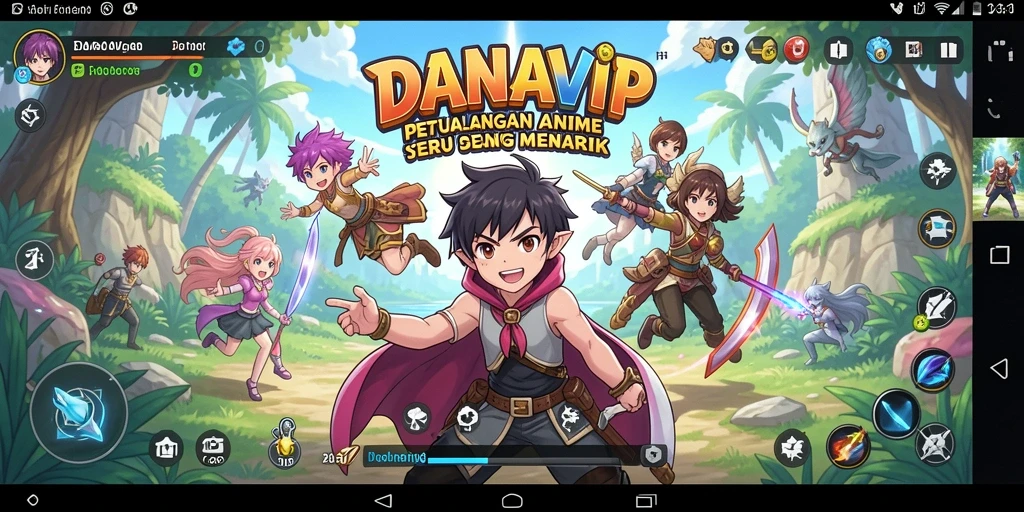 Screenshot gameplay DANAVIP menampilkan aksi pertarungan karakter Anime.