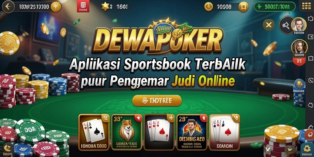Screenshot gameplay DEWAPOKER dengan berbagai opsi taruhan olahraga.