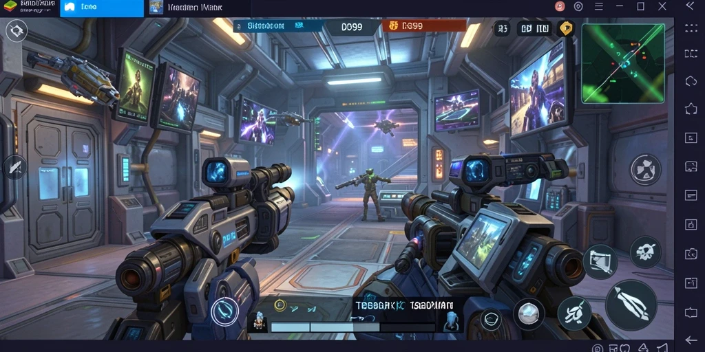 Tampilan gameplay DS99 yang menonjolkan dunia Simulation immersive.