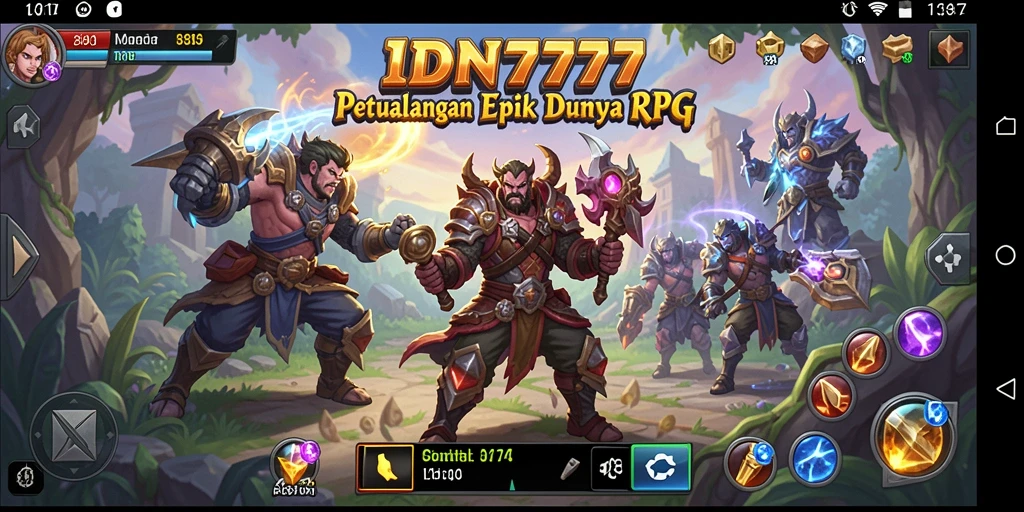 Screenshot gameplay IDN777 dengan aksi RPG yang mendebarkan.