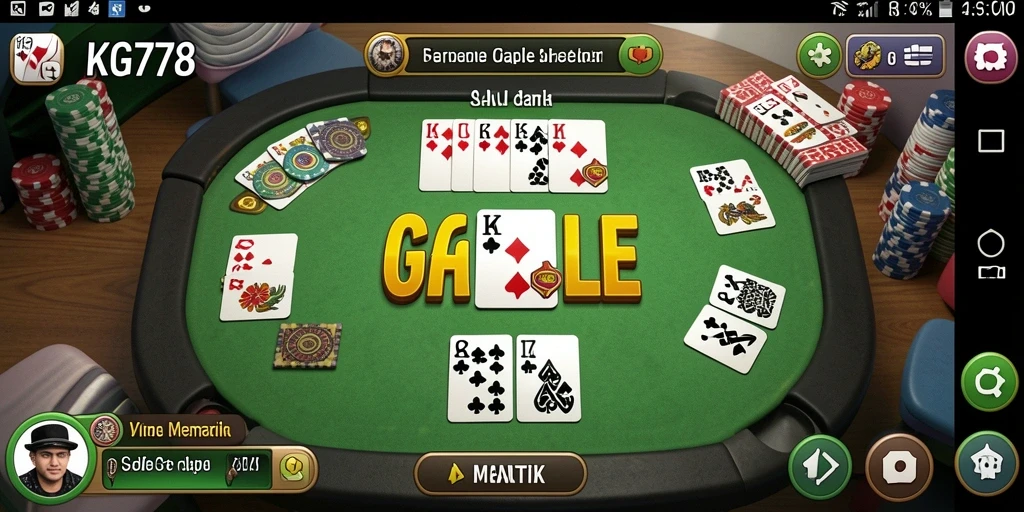 Tampilan gameplay seru permainan Gaple di KG778.