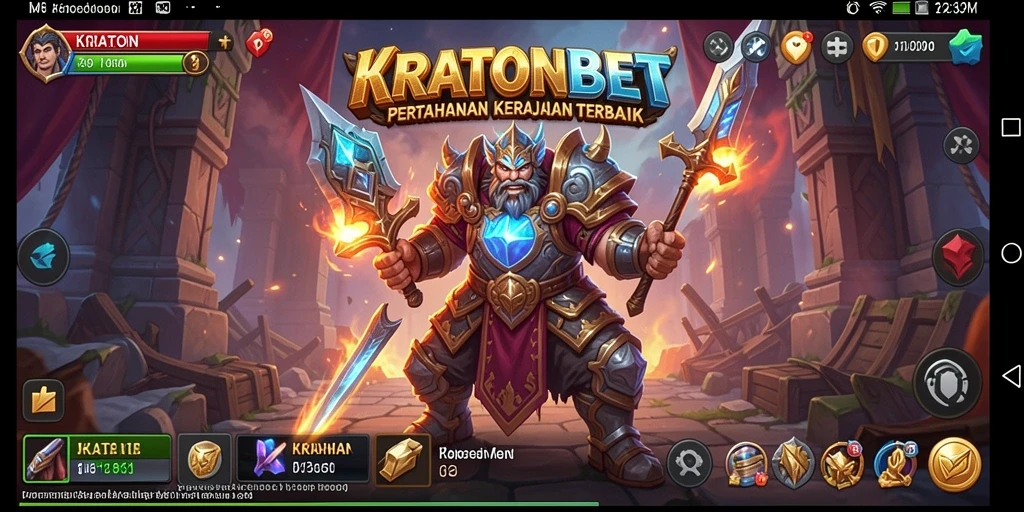 Tampilan gameplay <strong>KRATONBET</strong> yang intens dan menarik di dunia Tower Defense.