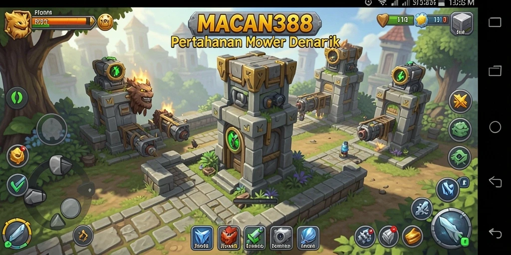 Screenshot utama dari gameplay Tower Defense yang menarik di MACAN388.