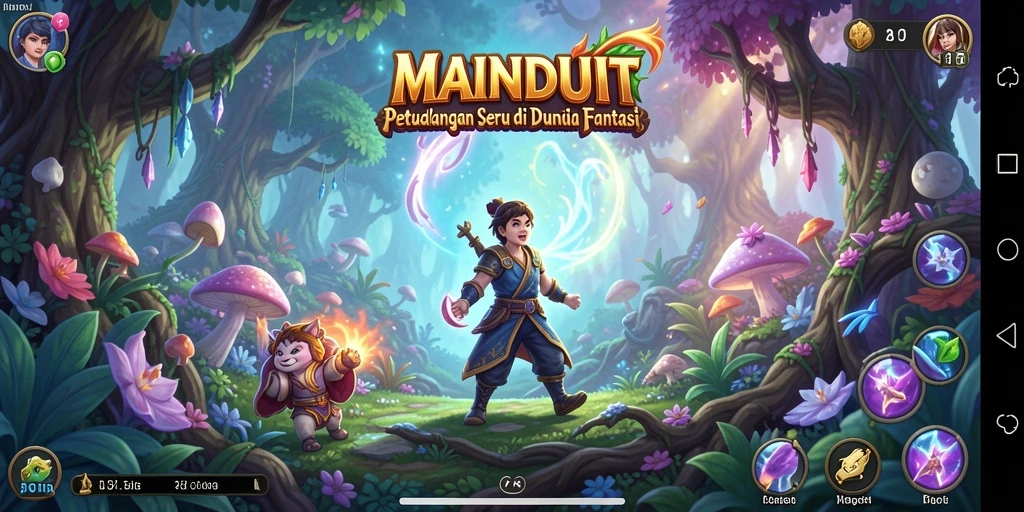 Tampilan gameplay MAINDUIT yang menampilkan pertarungan epik dan petualangan menarik.