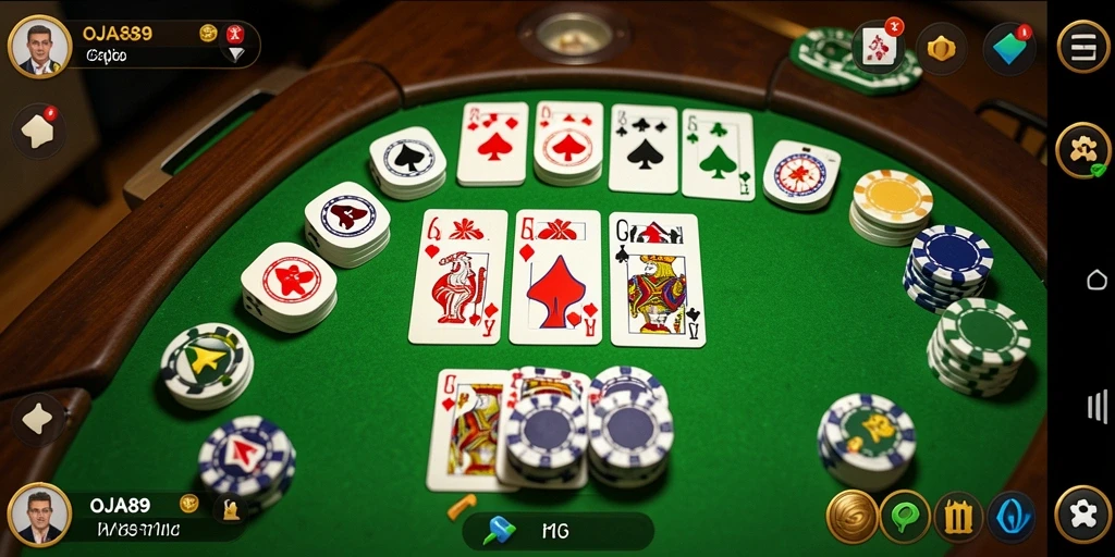 Screenshot OJA89 menampilkan gameplay Gaple yang seru dan interaktif.