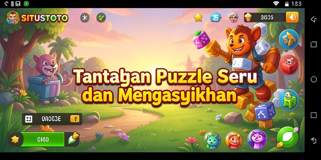Tampilan gameplay SITUSTOTO dengan tantangan puzzle interaktif.