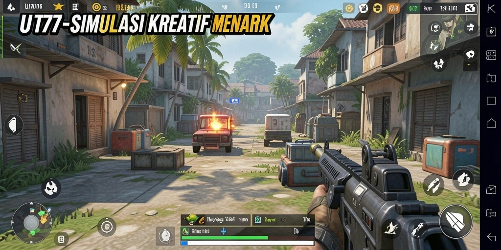 Tampilan gameplay UT77 yang menarik dan penuh warna.