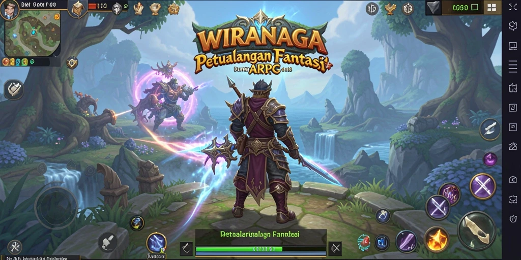Screenshot gameplay <strong>WIRANAGA</strong> yang menampilkan pertarungan seru di dunia ARPG.
